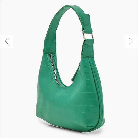 FREE WITH BUNDLE Green Pu Croc Shoulder Bag - Picture 3 of 4